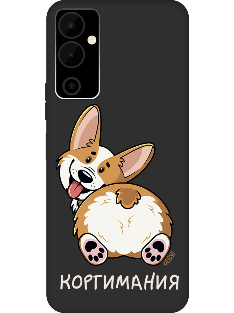 

Матовый Soft Touch силиконовый чехол на Tecno Pova Neo 2 "CorgiMania" черный, Черный;бежевый, 20001477