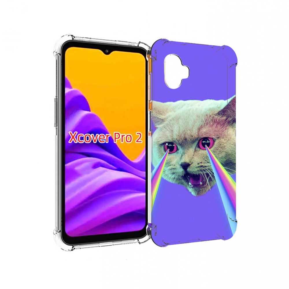 

Чехол MyPads кот с радугой в глазах для Samsung Galaxy Xcover Pro 2, Прозрачный, Tocco