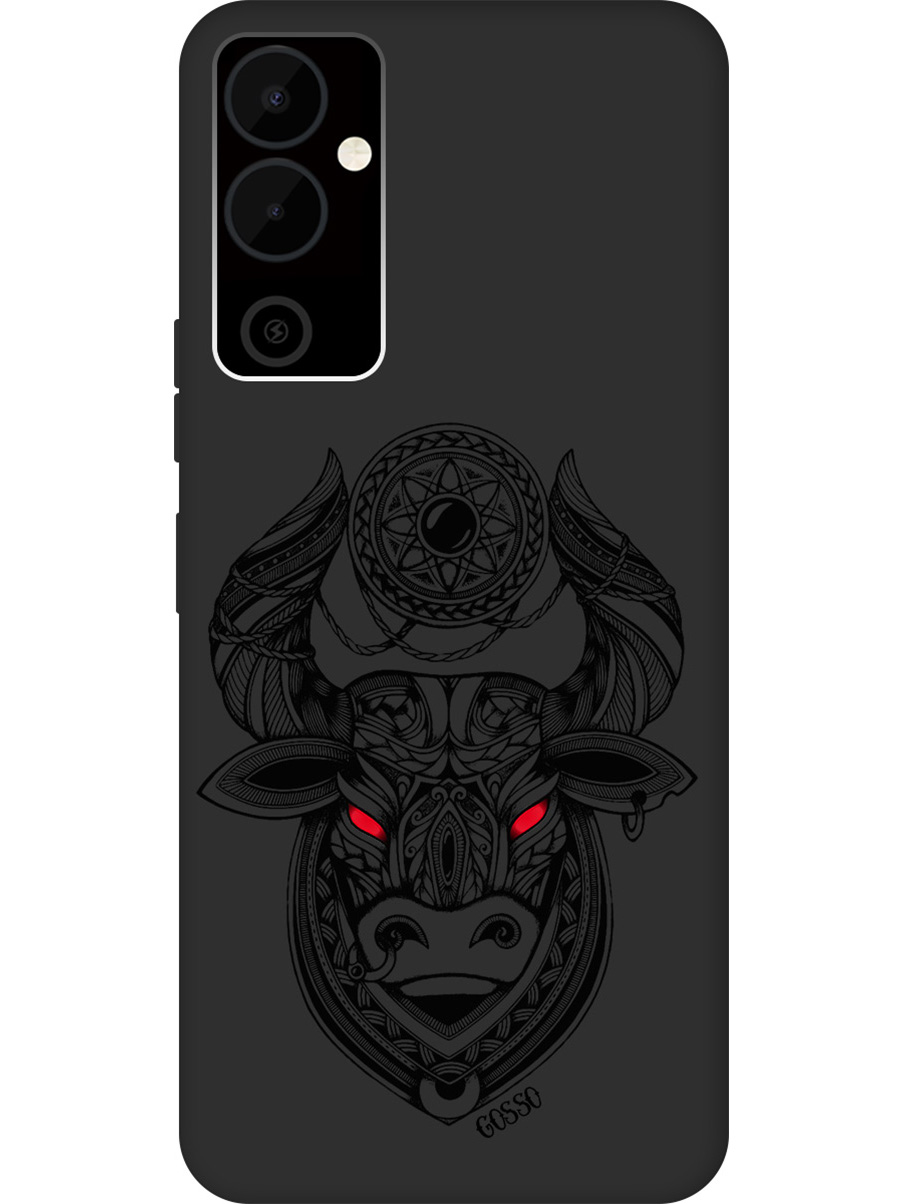 

Матовый Soft Touch силиконовый чехол на Tecno Pova Neo 2 "Grand Bull" черный, Черный;красный, 20001477