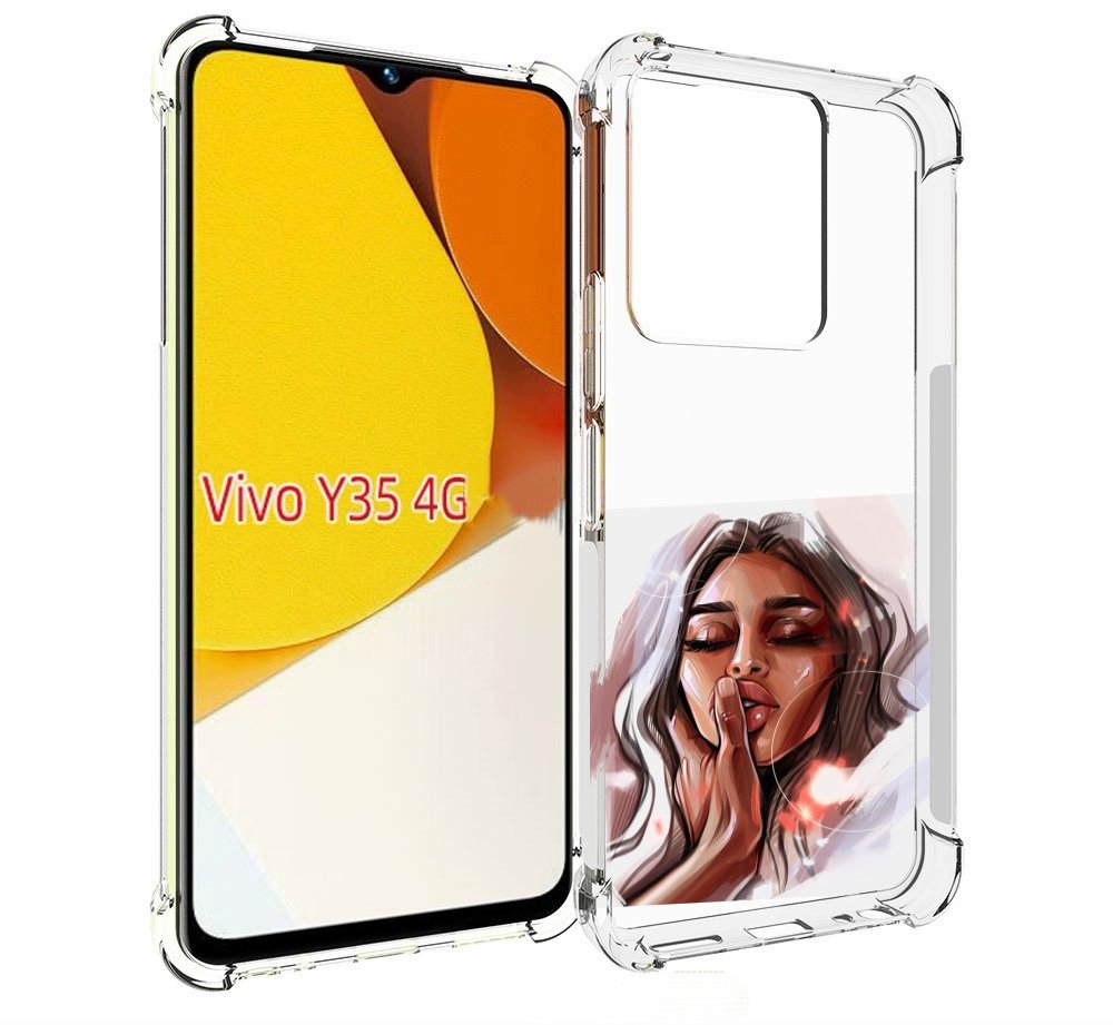 

Чехол MyPads Большие-губы женский для Vivo Y35 4G 2022 / Vivo Y22, Прозрачный, Tocco