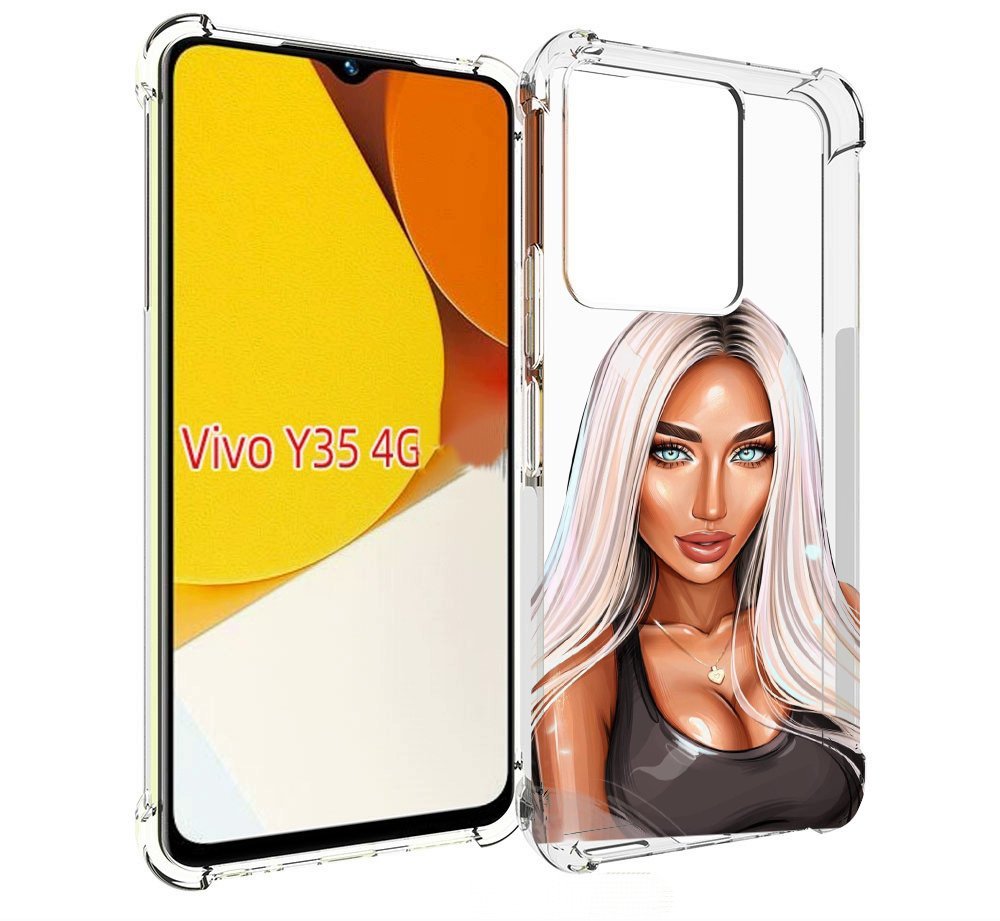 

Чехол MyPads Блондинка женский для Vivo Y35 4G 2022 / Vivo Y22, Прозрачный, Tocco