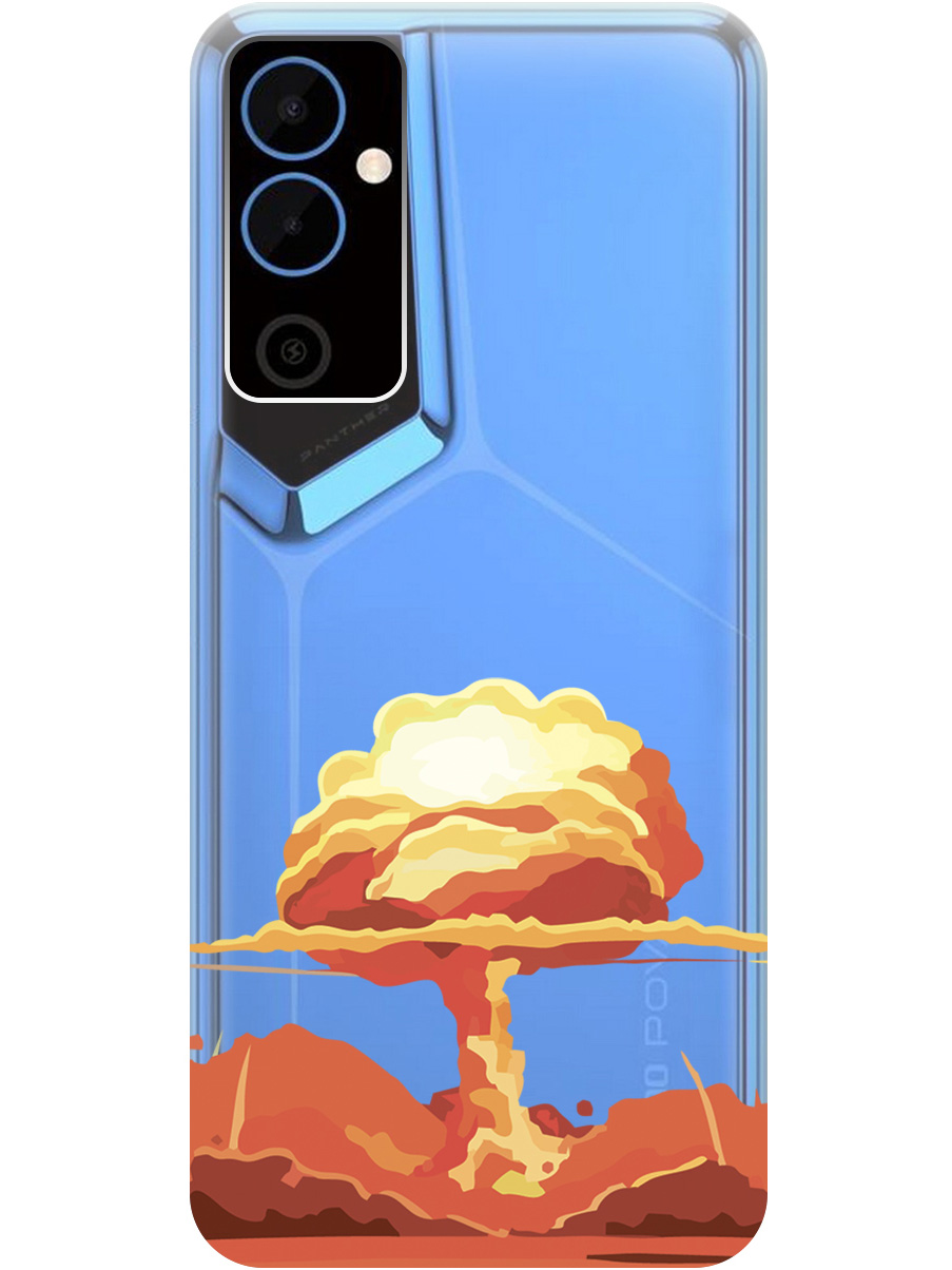 

Силиконовый чехол на Tecno Pova Neo 2 "Boom", Прозрачный;красный, 20001476