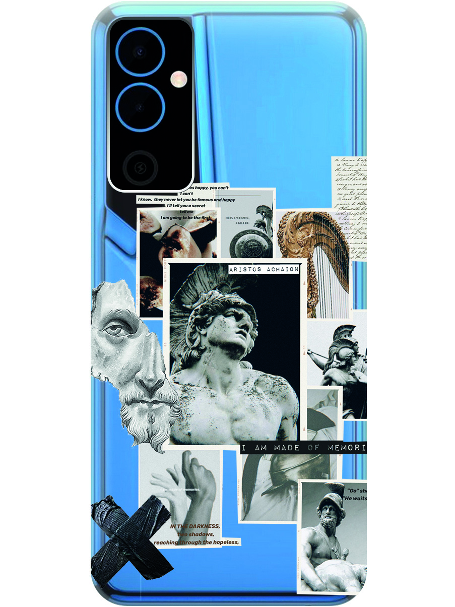 

Силиконовый чехол на Tecno Pova Neo 2 "Antique Stickers", Прозрачный;белый;серый;черный, 20001476