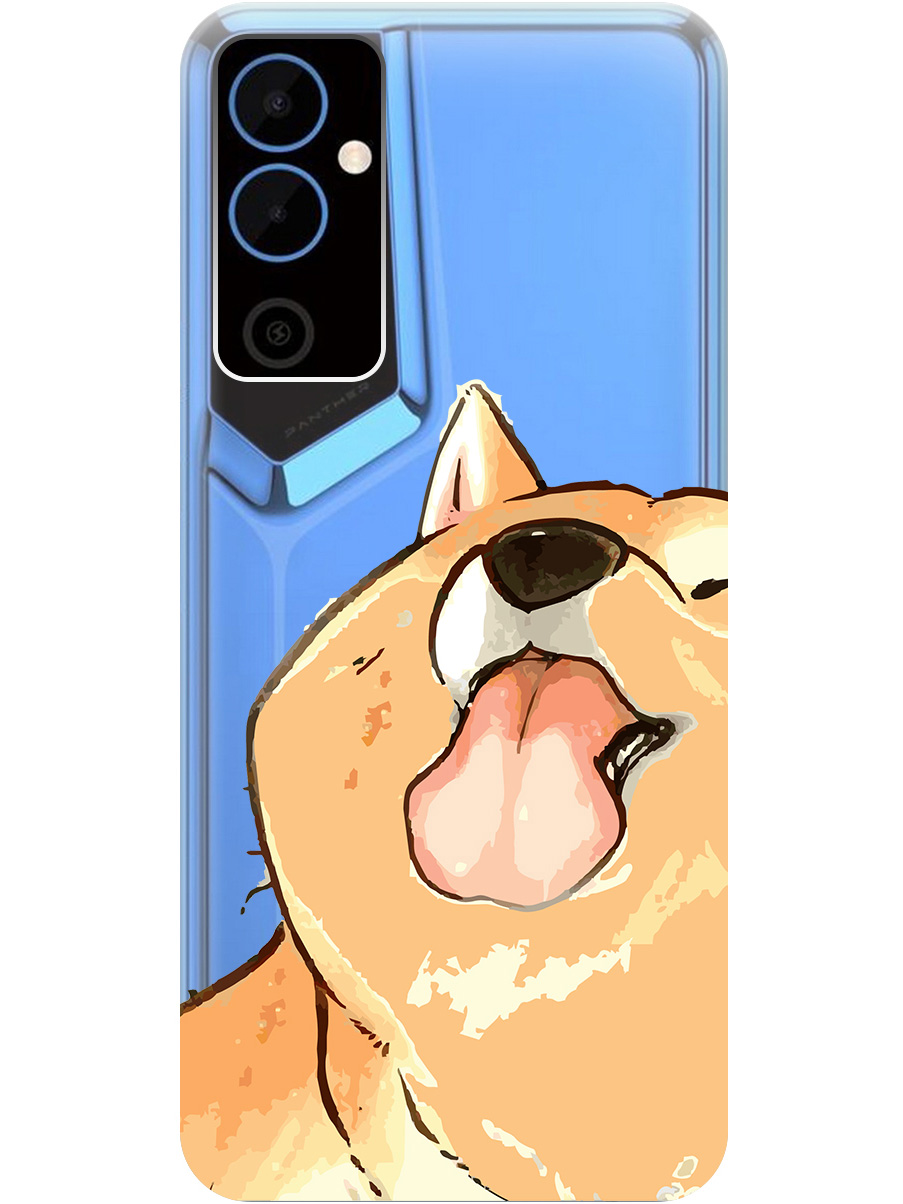 

Силиконовый чехол на Tecno Pova Neo 2 "Shiba", Прозрачный;бежевый;коричневый, 20001476