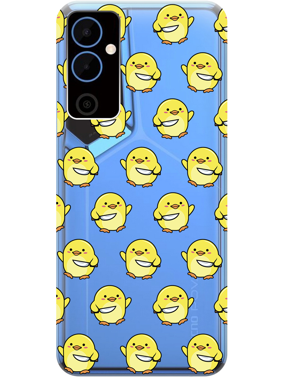 

Силиконовый чехол на Tecno Pova Neo 2 "Chick With Knife", Прозрачный;желтый, 20001476