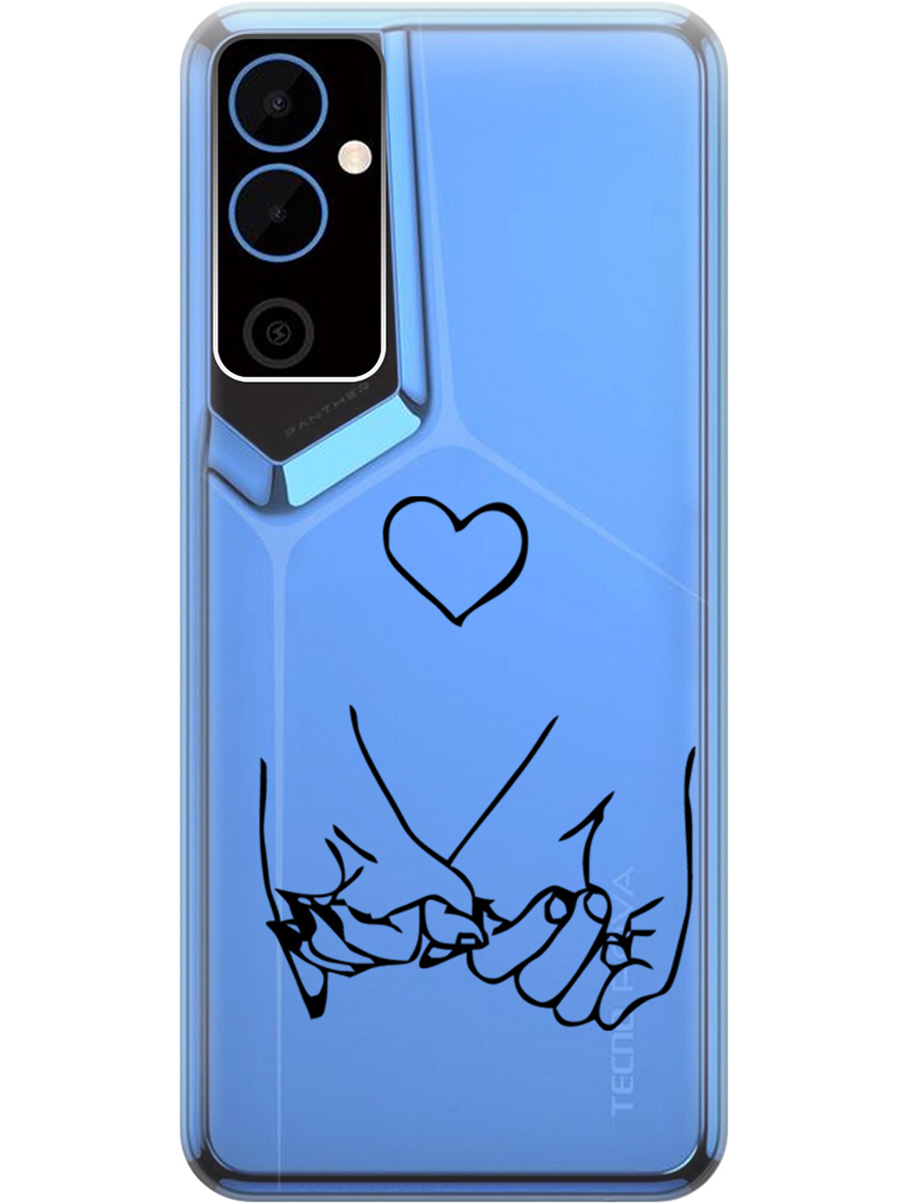 

Силиконовый чехол на Tecno Pova Neo 2 "Lovers Hands", Прозрачный;черный, 20001476