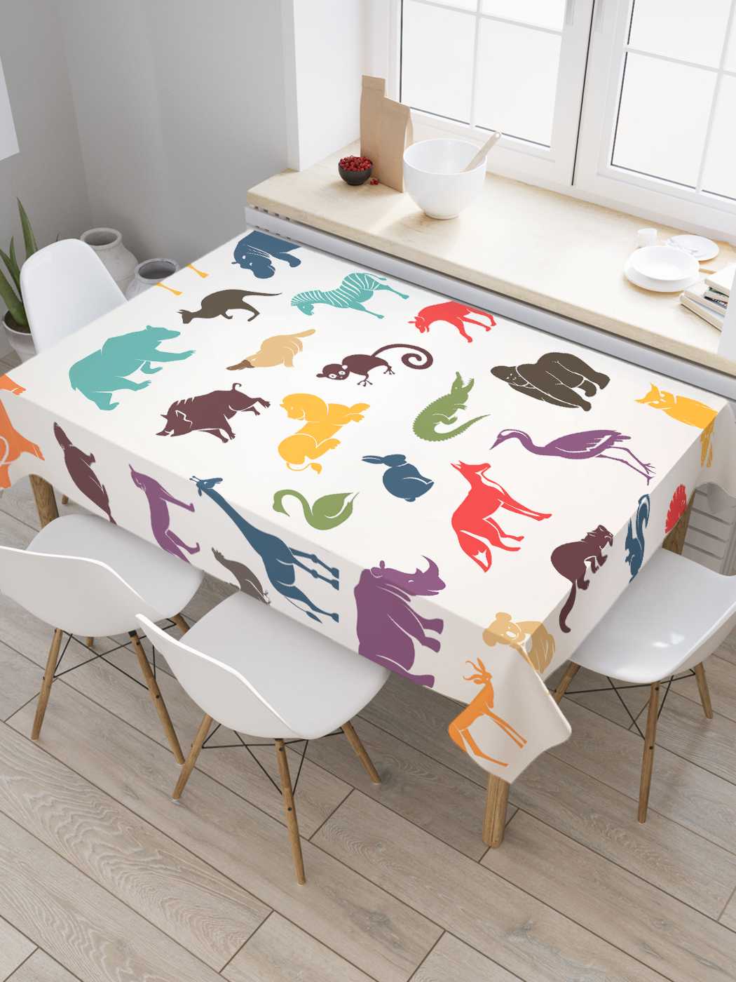 

Скатерть прямоугольная JoyArty "Разнообразие жизни" из оксфорда, 180x145 см, Белый, Разнообразие жизни