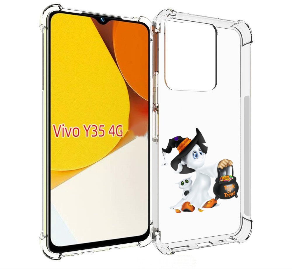 

Чехол MyPads Маленький призрак для Vivo Y35 4G 2022 / Vivo Y22, Прозрачный, Tocco