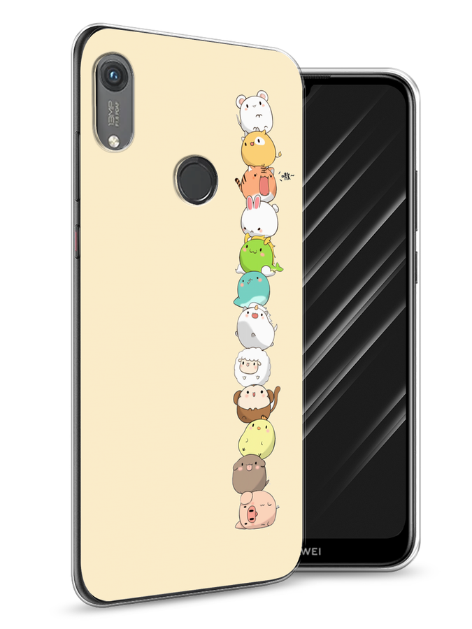 

Чехол Awog на Honor 8A (8A Pro/Prime) "Питомцы Чиби", Желтый, 68750-2