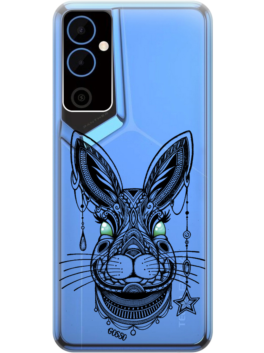 

Силиконовый чехол на Tecno Pova Neo 2 "Grand Rabbit", Прозрачный;зеленый;черный, 20001476