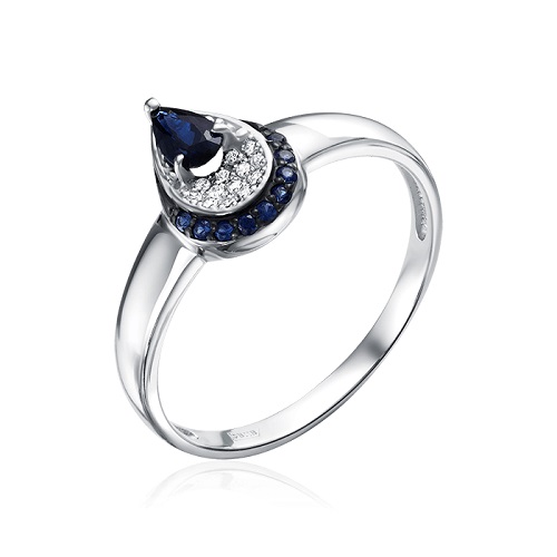 

Кольцо из золота р. 17 Vesna jewelry 1885-256-13-00, бриллиант\сапфир, 1885-256-13-00