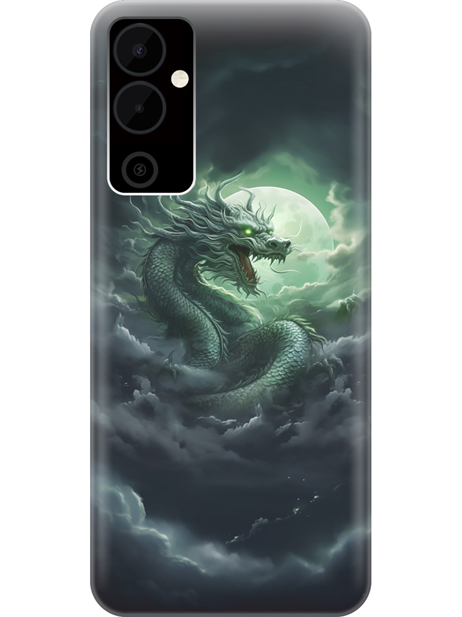 

Силиконовый чехол на Tecno Pova Neo 2 "Дракон на фоне луны", Белый;зеленый;черный, 20001476