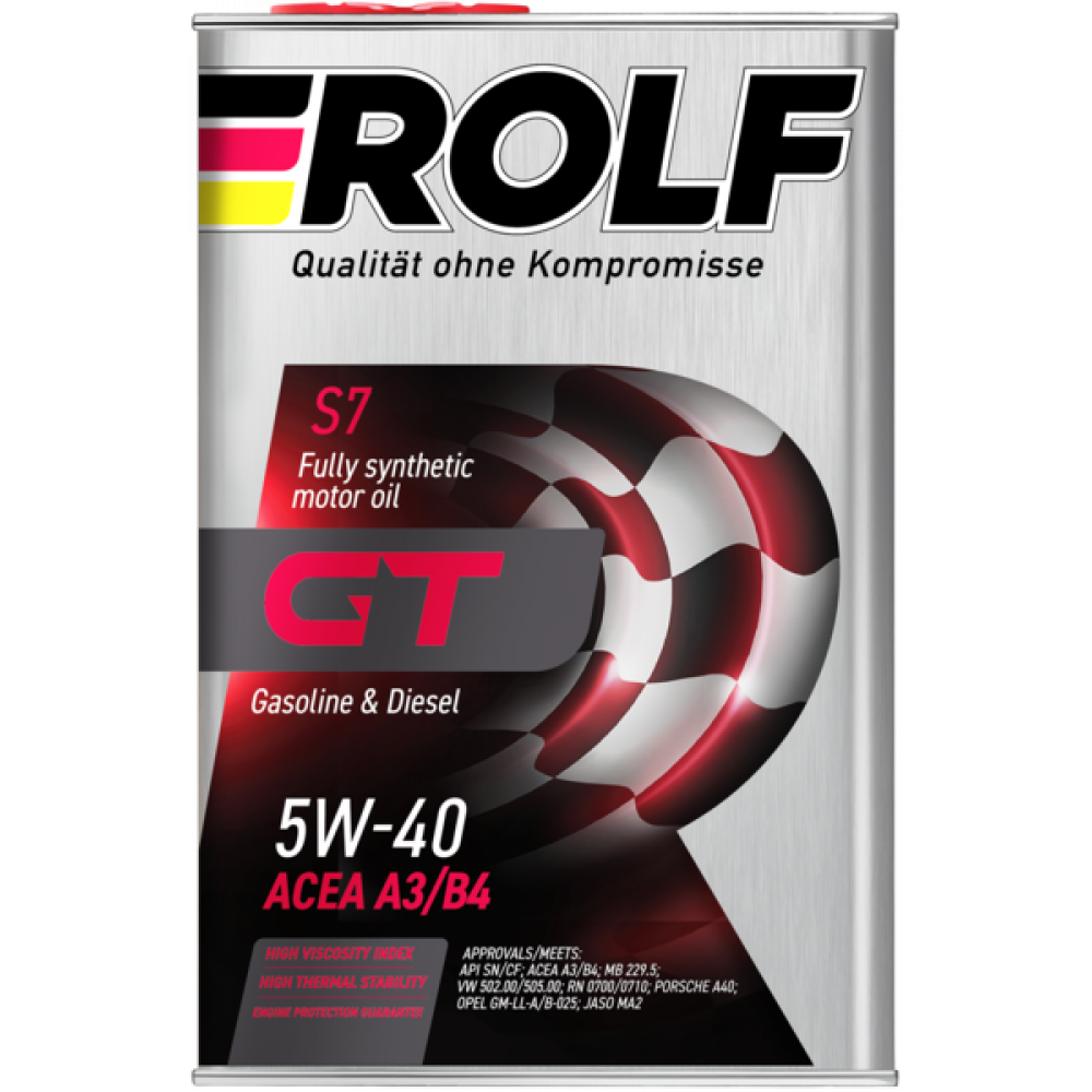 Моторное масло ROLF GT SAE 5W-40 API SN/CF Синтетическое 4 л