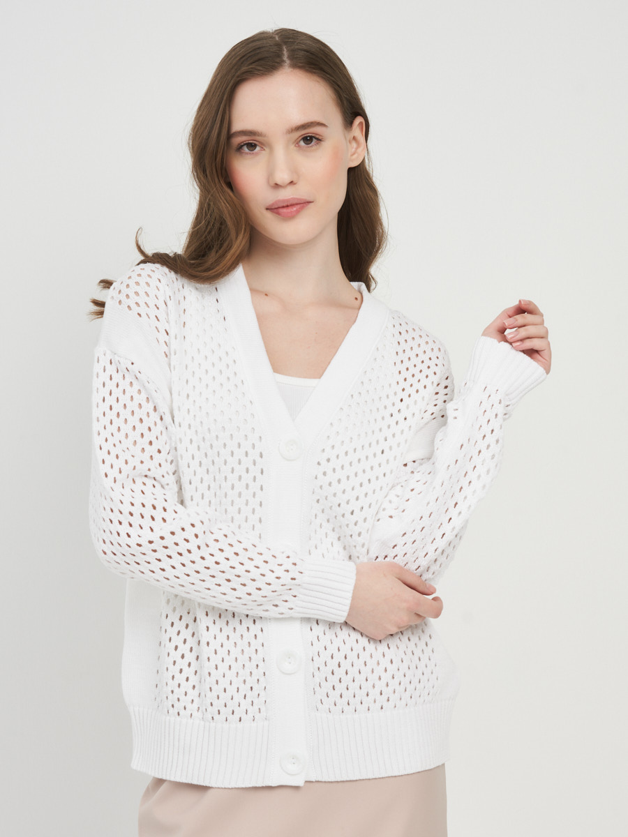 

Кардиган женский BE YOU 7221-14086 белый 48 RU, 7221-14086