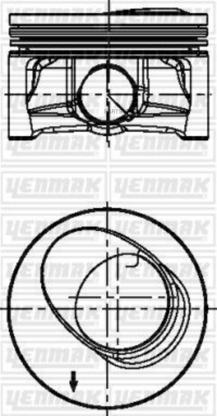 

YENMAK Поршень ДВС с кольцами AUDI. VW 1.2TSI CBZA CBZB =71 1.2x1.2x2 STD 09> 1шт