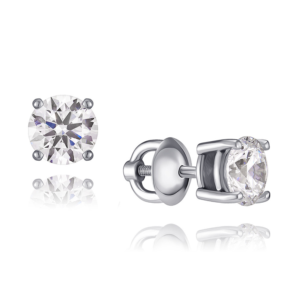 

Серьги из белого золота с бриллиантом выращенным ADAMAS 21038952/01-А511Д-41, 21038952/01-А511Д-41