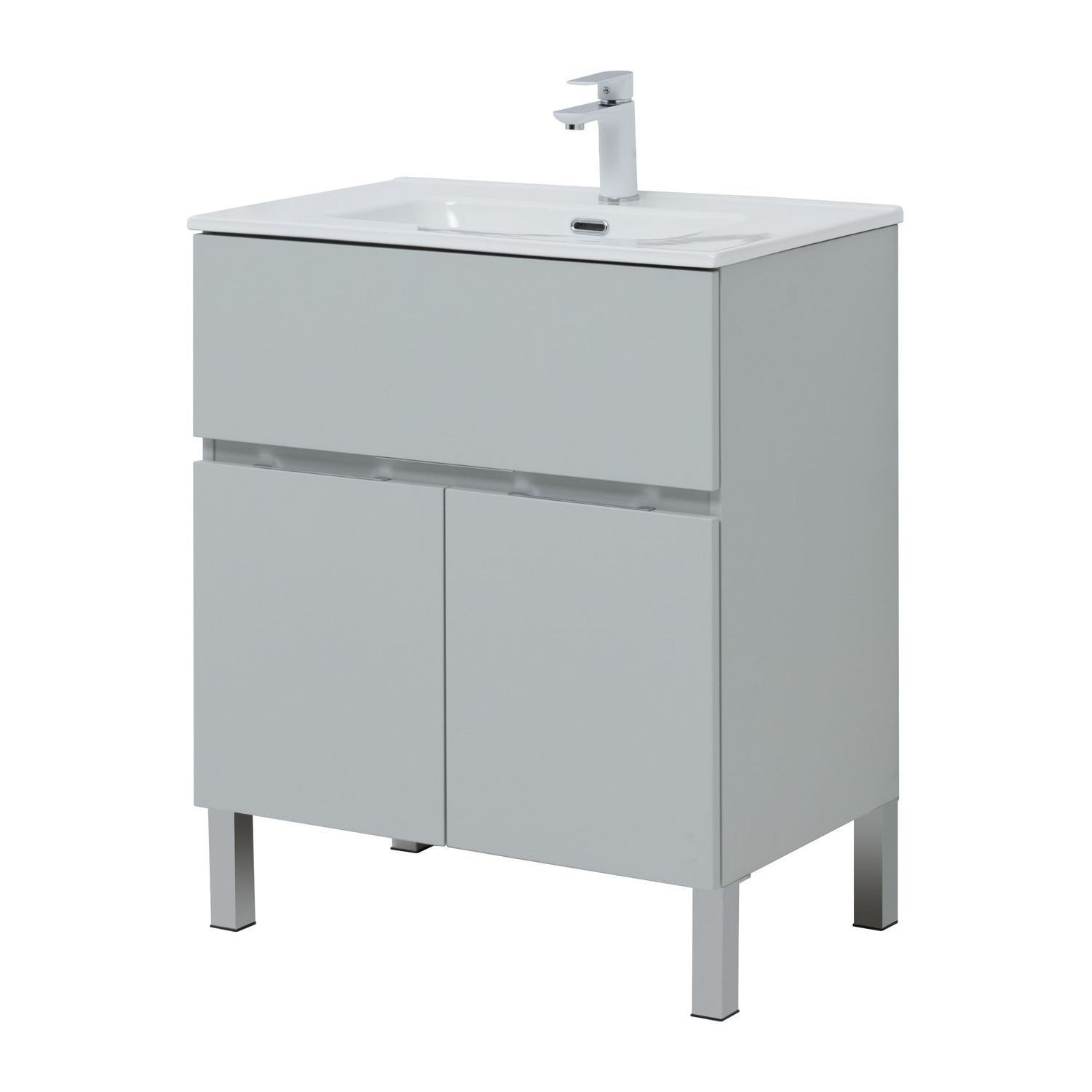 

Тумба под раковину Aquanet Алвита New 70 1 ящик, 2 дверцы, серый, Alvita new 1 yashchik 2 dvertcy