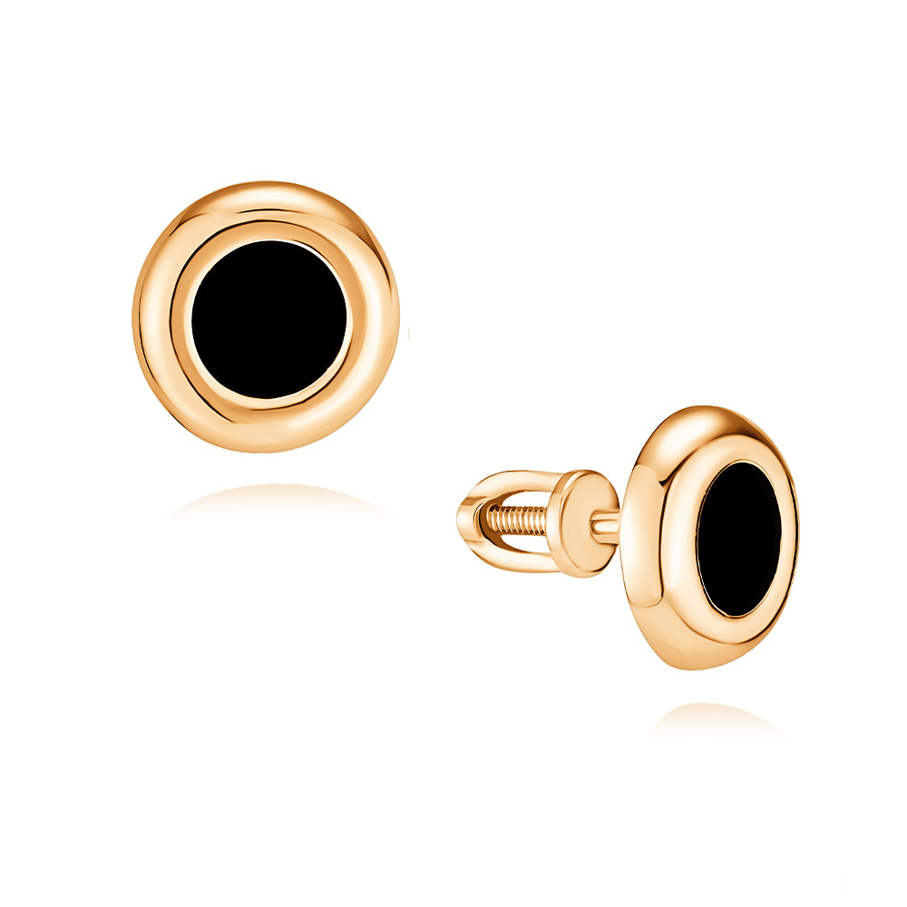 

Серьги из красного золота с ониксом ADAMAS 21038781/01-А50-658, 21038781/01-А50-658