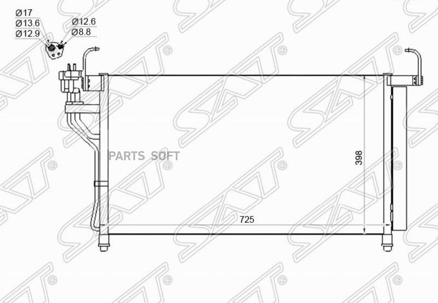 

SAT Радиатор кондиционера HYUNDAI H-1/STAREX 07-, STHN803940