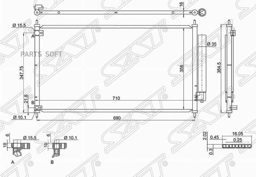 

SAT Радиатор кондиционера HONDA ACCORD 13-, STHD303940