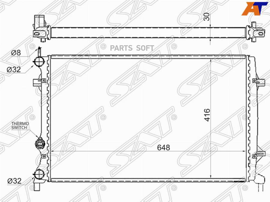 SAT Радиатор VOLKSWAGEN JETTA 10-/BEETLE 11-