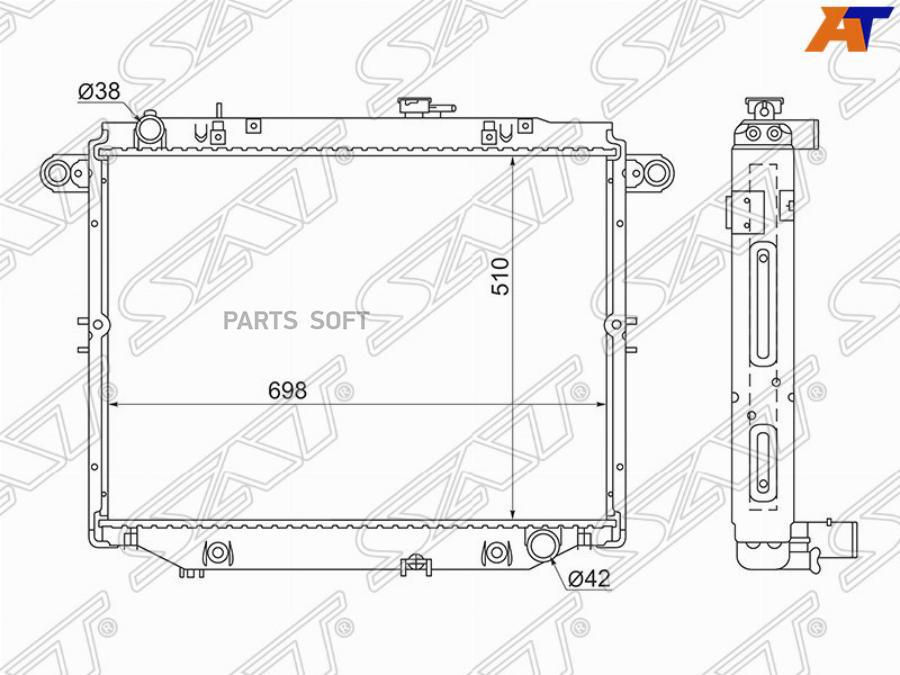 

SAT Радиатор TOYOTA LAND CRUISER 100/LEXUS LX470 UZJ100 V8 4.7 98-, TY0009100