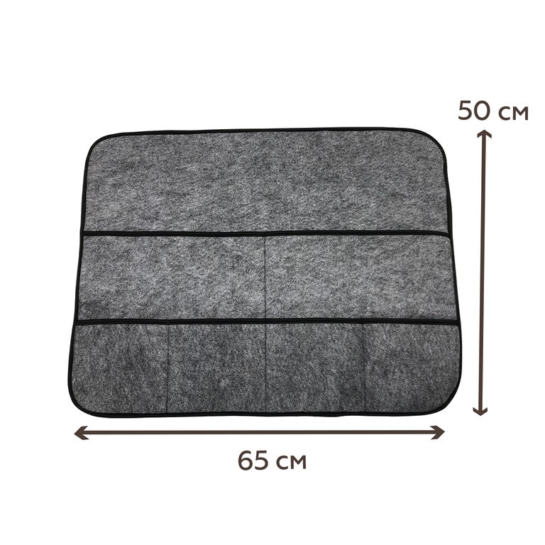 фото Органайзер навесной на кровать, фетр, серый, 65 х 50 см вселенная порядка