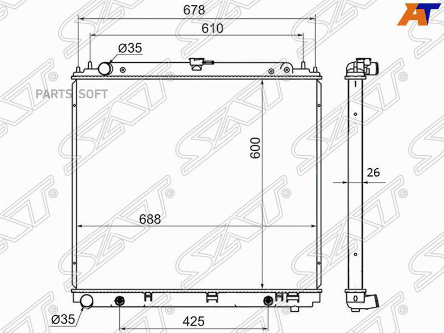 

SAT Радиатор NISSAN PATHFINDER/FRONTIER/XTERRA/NAVARA YD25DDTI 04-, NS001225
