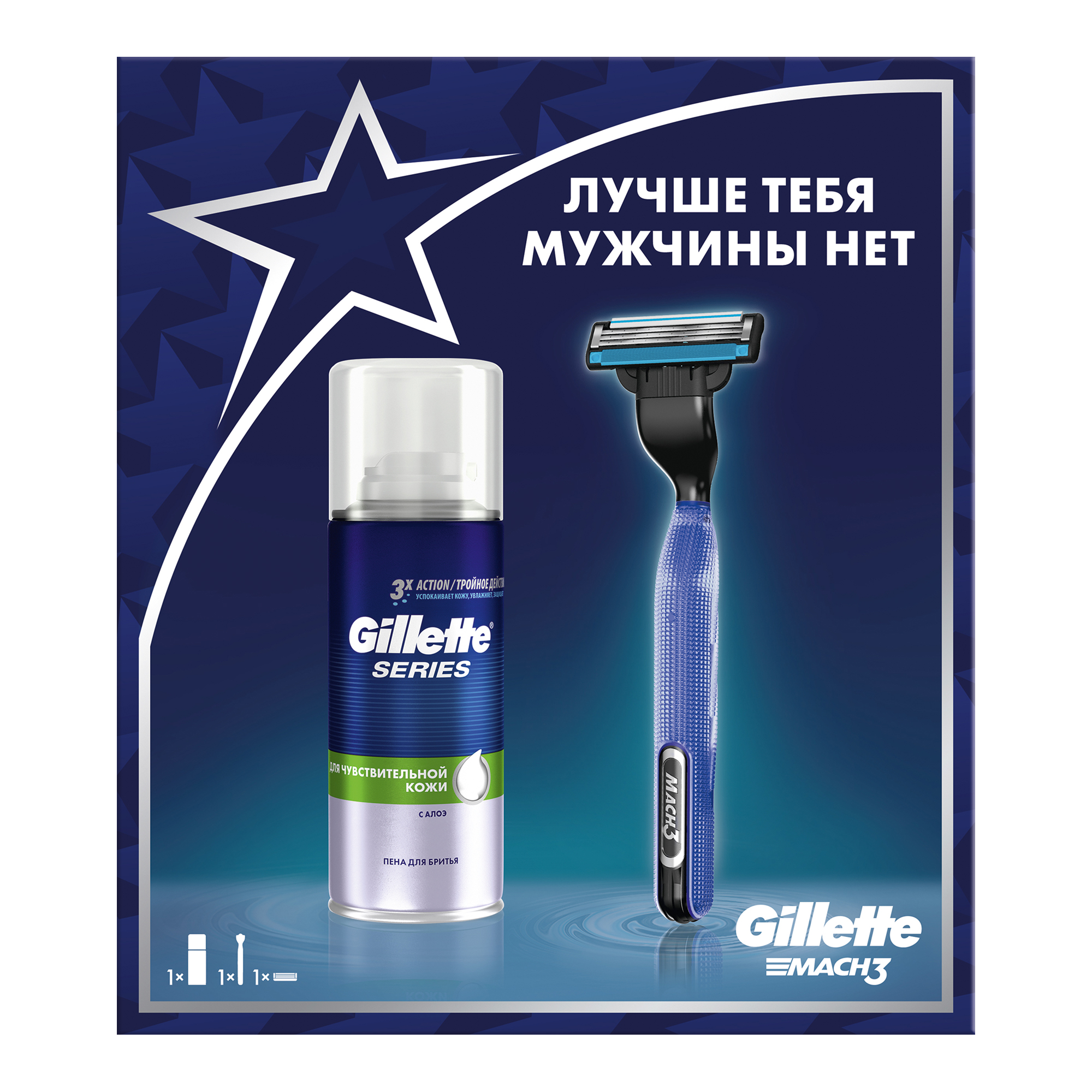 фото Подарочный набор gillette mach 3 set ii