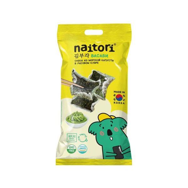 

Морская капуста Naitori обжаренная со вкусом васаби листы 5 г