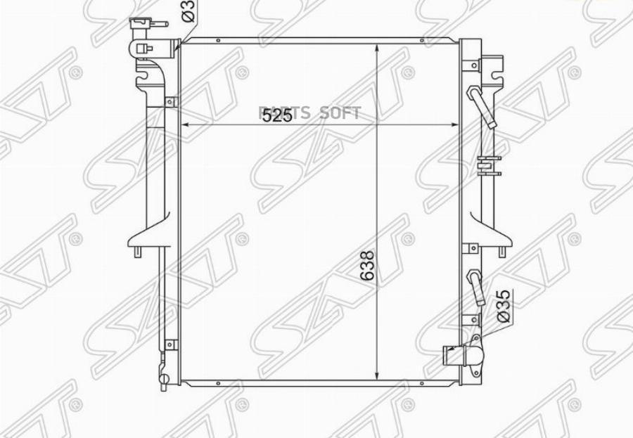 

SAT Радиатор MITSUBISHI L200 /TRITON 06-/ PAJERO SPORT 08- 2.5D(26mm), MC000L200