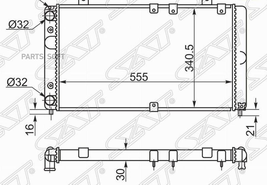 

SAT Радиатор LADA KALINA 04-, SGLD0003