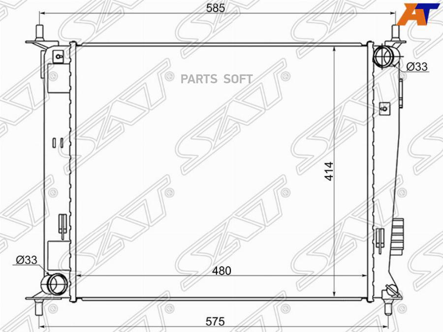 

Sat Радиатор Kia Soul 1.6/1.6Td 09- (10612070/201212/0004091), KI0010MT