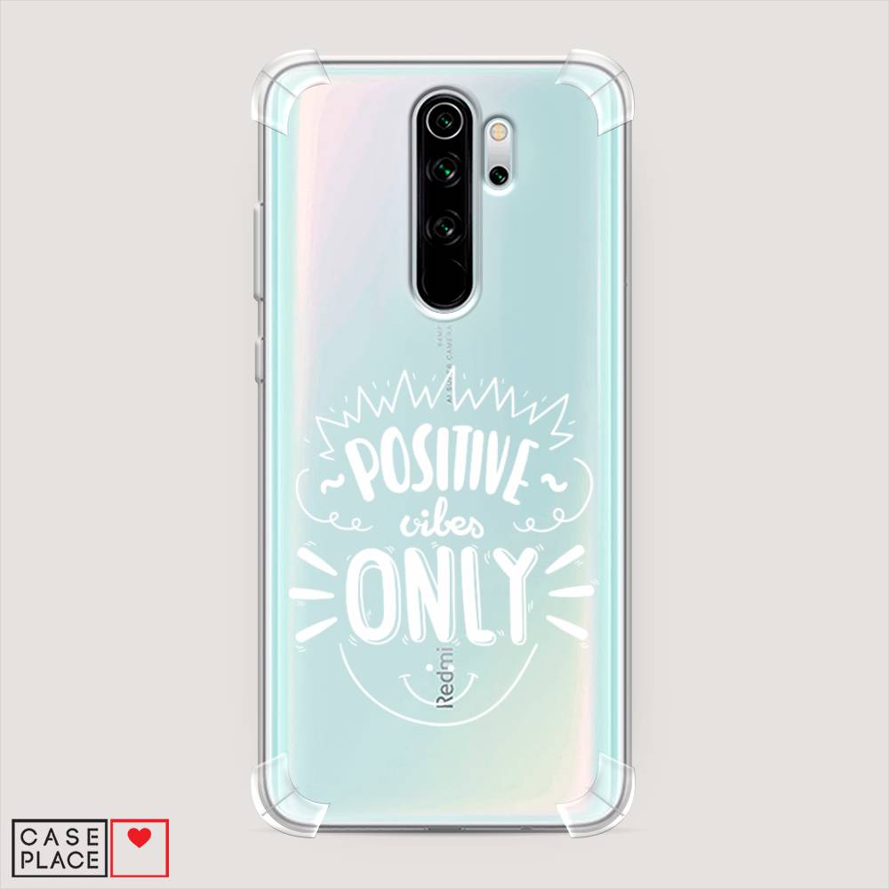 фото Противоударный силиконовый чехол "positive vibes only графика" на xiaomi redmi note 8 pro awog