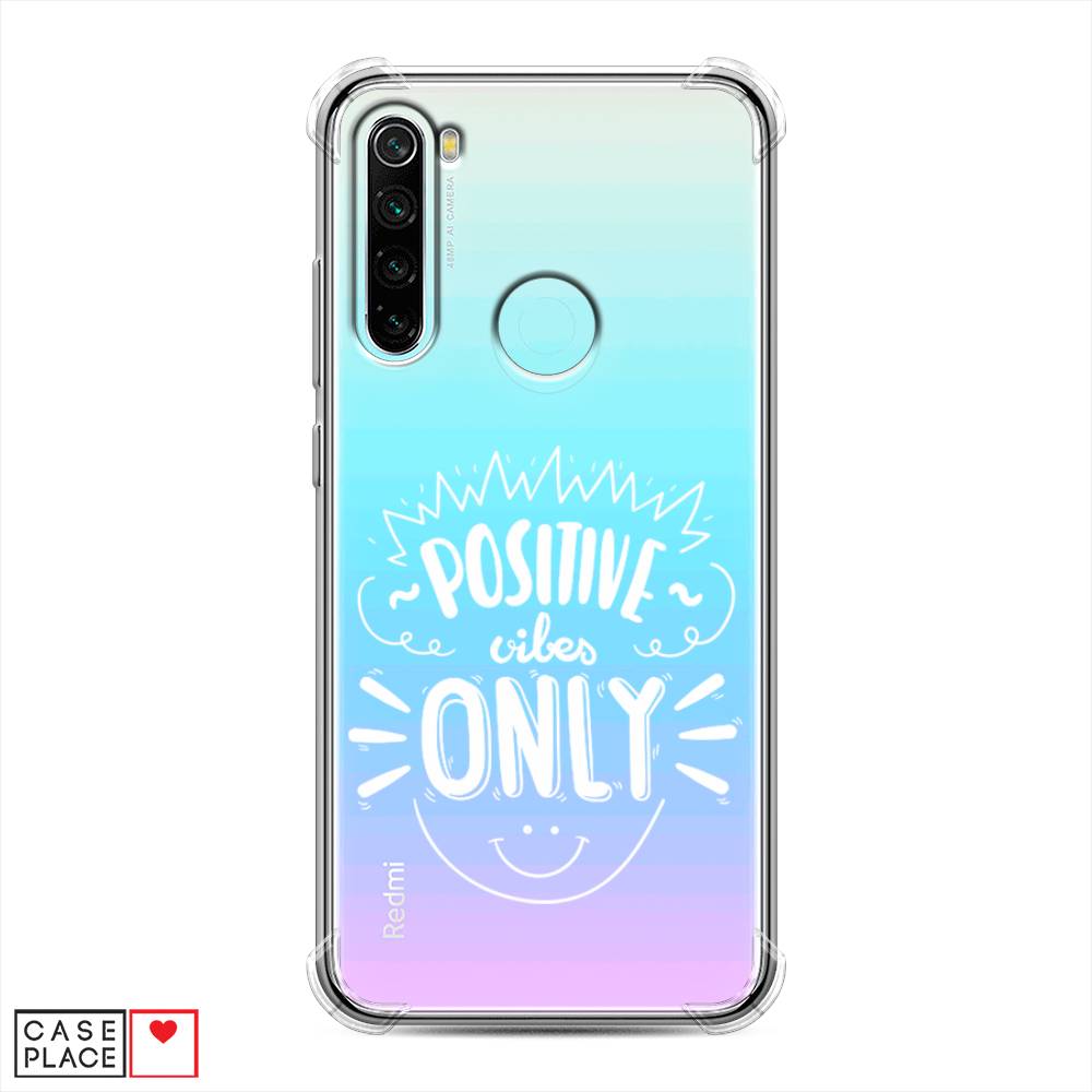 фото Противоударный силиконовый чехол "positive vibes only графика" на xiaomi redmi note 8 awog