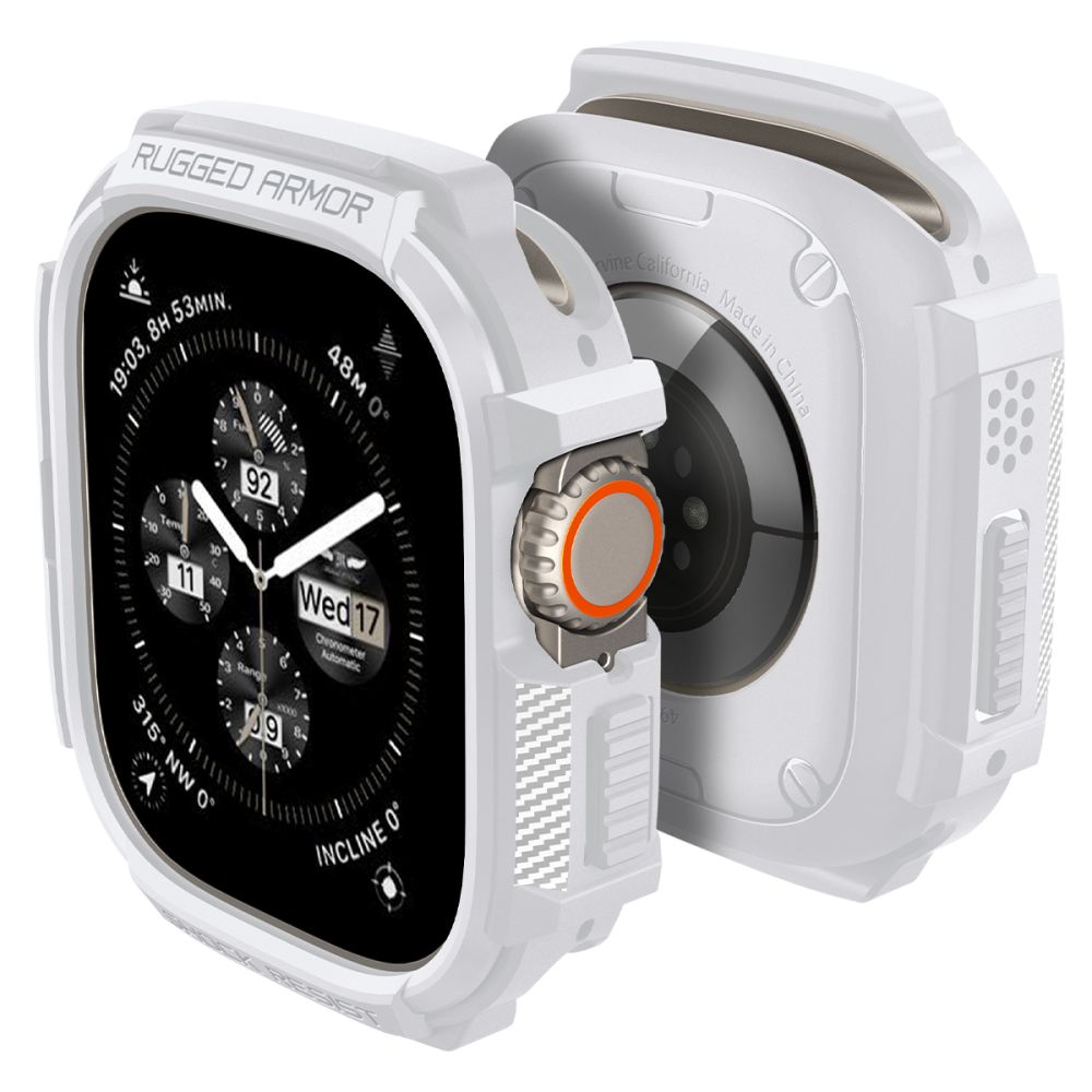 Защитный чехол накладка Spigen rugged armor watch Ultra 1/2 (49мм) белый ACS07384