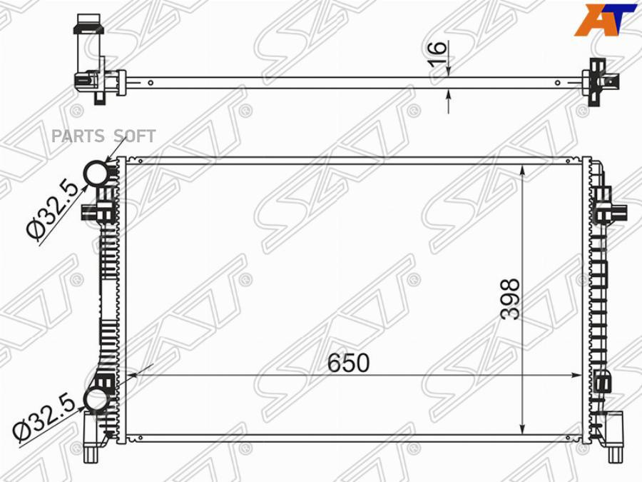 

SAT Радиатор AUDI A3/S3 12-/TT 14-/SKODA OCTAVIA 13-/SUPERB 15-/VOLKSWAGEN GOLF 12-/PASSAT, SGSD00073