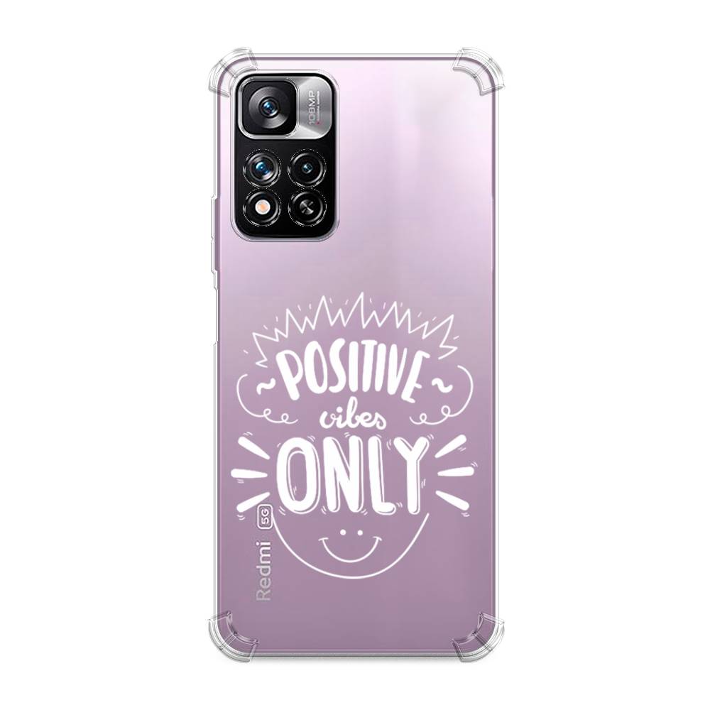 фото Силиконовый чехол "positive vibes only графика" на xiaomi redmi note 11 pro plus awog