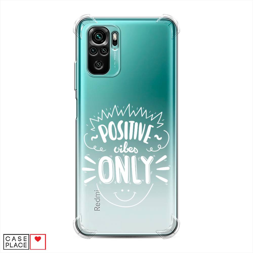 фото Противоударный силиконовый чехол "positive vibes only графика" на xiaomi redmi note 10 awog