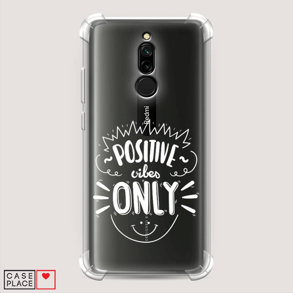 фото Противоударный силиконовый чехол "positive vibes only графика" на xiaomi redmi 8 awog