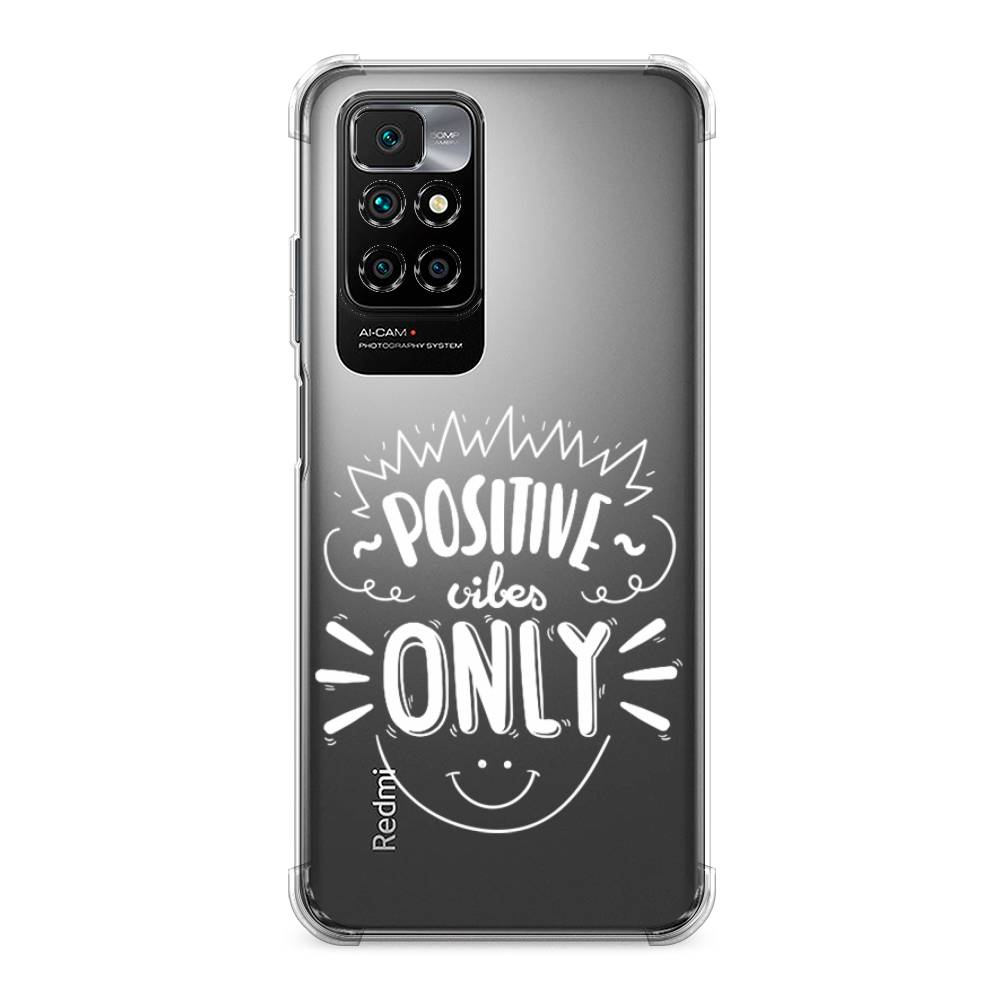 фото Противоударный силиконовый чехол "positive vibes only графика" на xiaomi redmi 10 awog