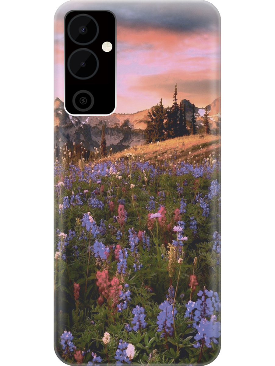

Силиконовый чехол на Tecno Pova Neo 2 "Цветочное поле и горы", Зеленый;фиолетовый;розовый, 20001476