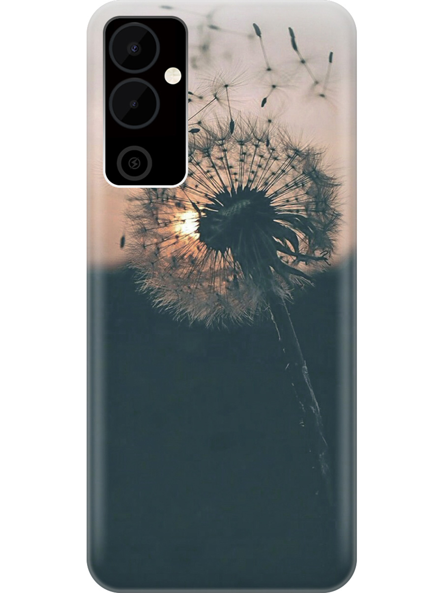 

Силиконовый чехол на Tecno Pova Neo 2 "Одуванчик на закате", Серый;черный, 20001476