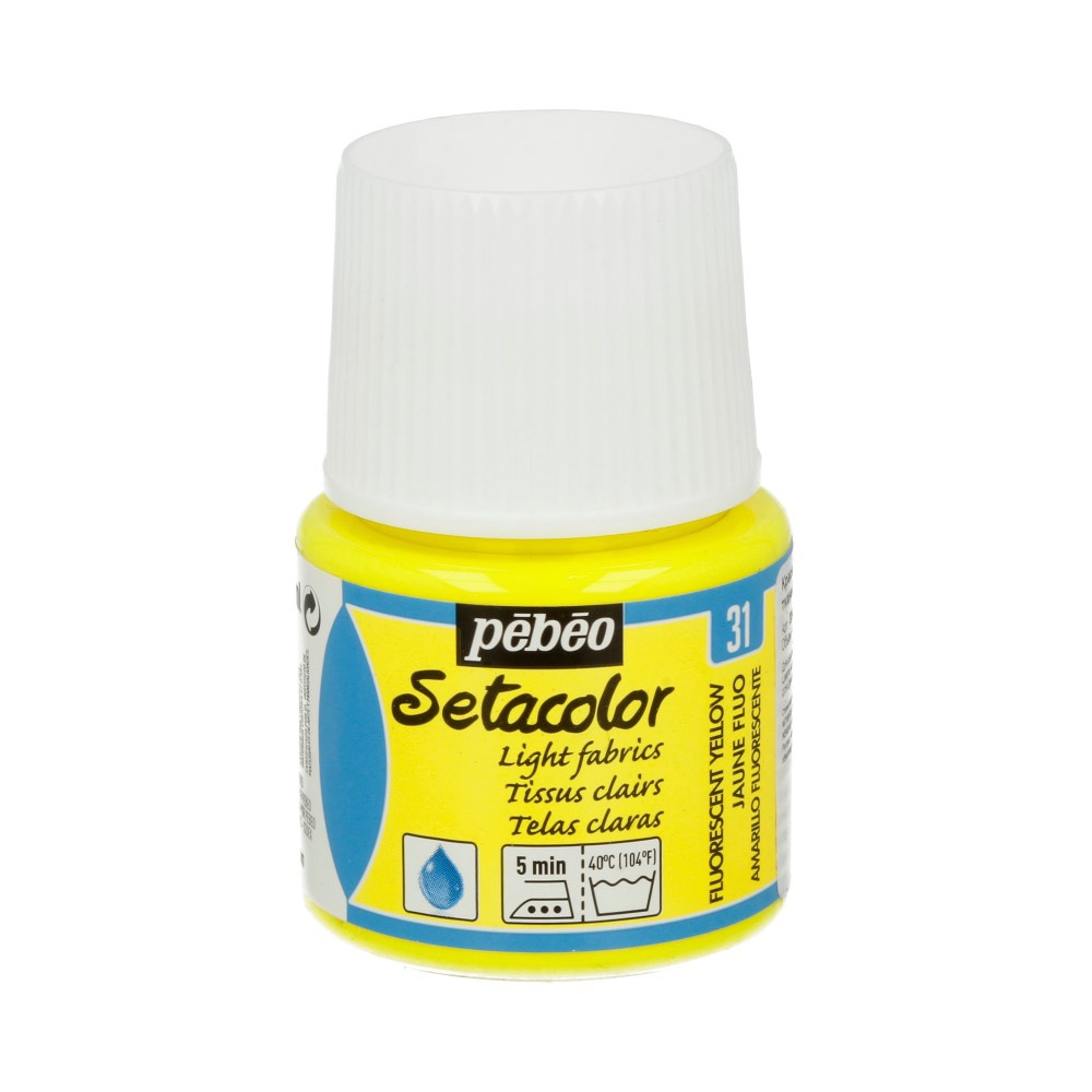 фото Краска для светлых тканей pebeo setacolor желтый флуоресцентный 45мл