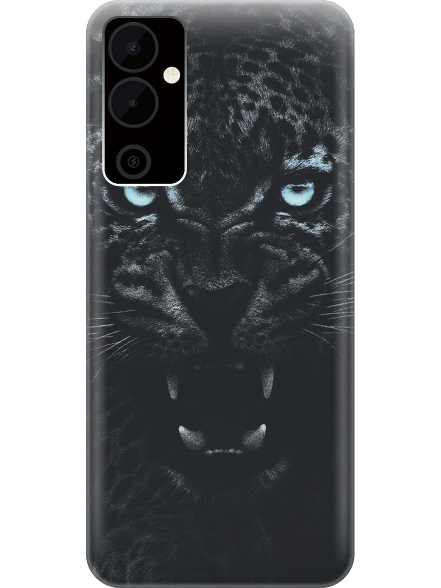 

Силиконовый чехол на Tecno Pova Neo 2 "Голубоглазая пантера", Голубой;черный, 20001476