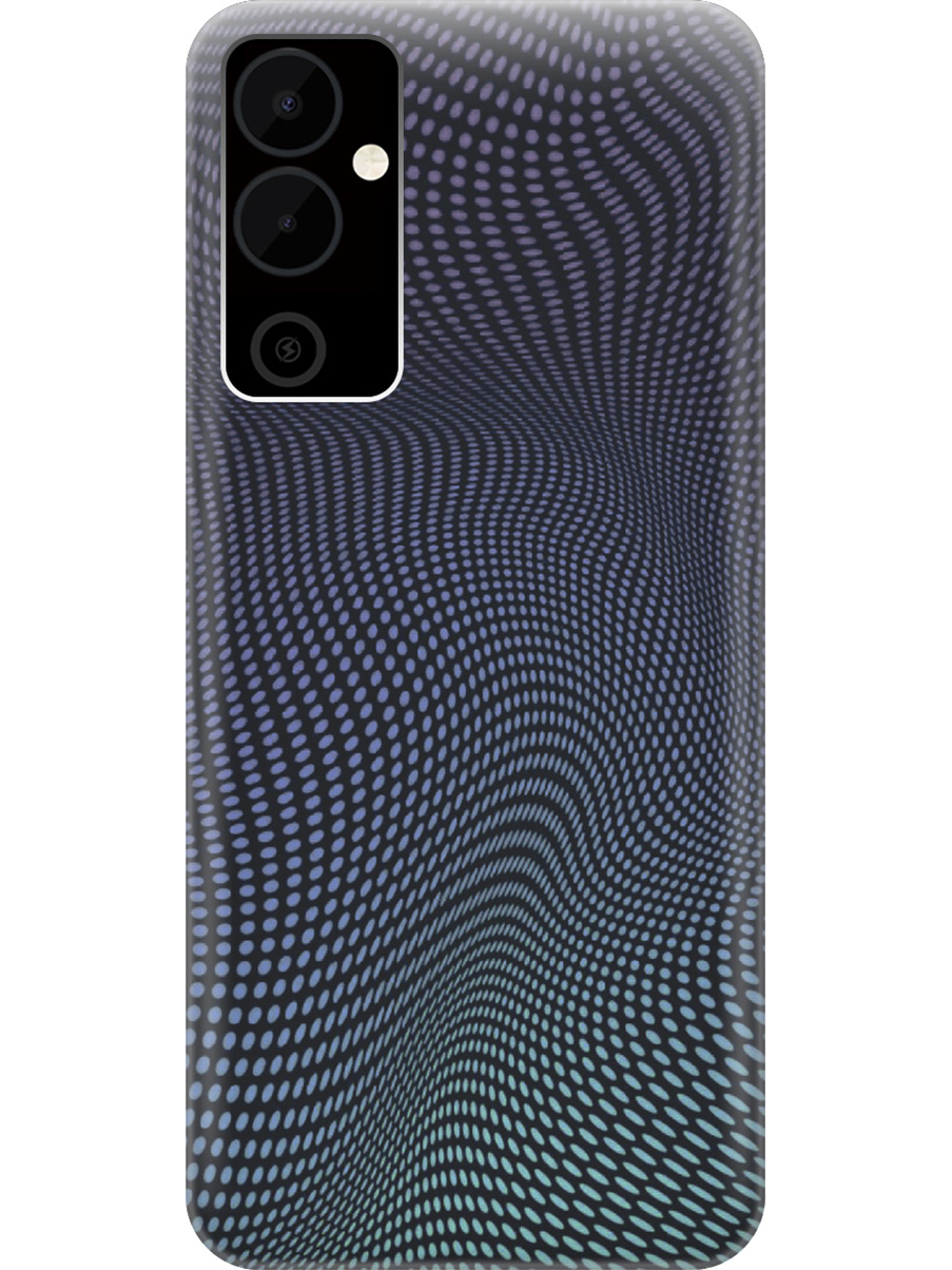 

Силиконовый чехол на Tecno Pova Neo 2 "Изгибы из точек", Синий;черный, 20001476