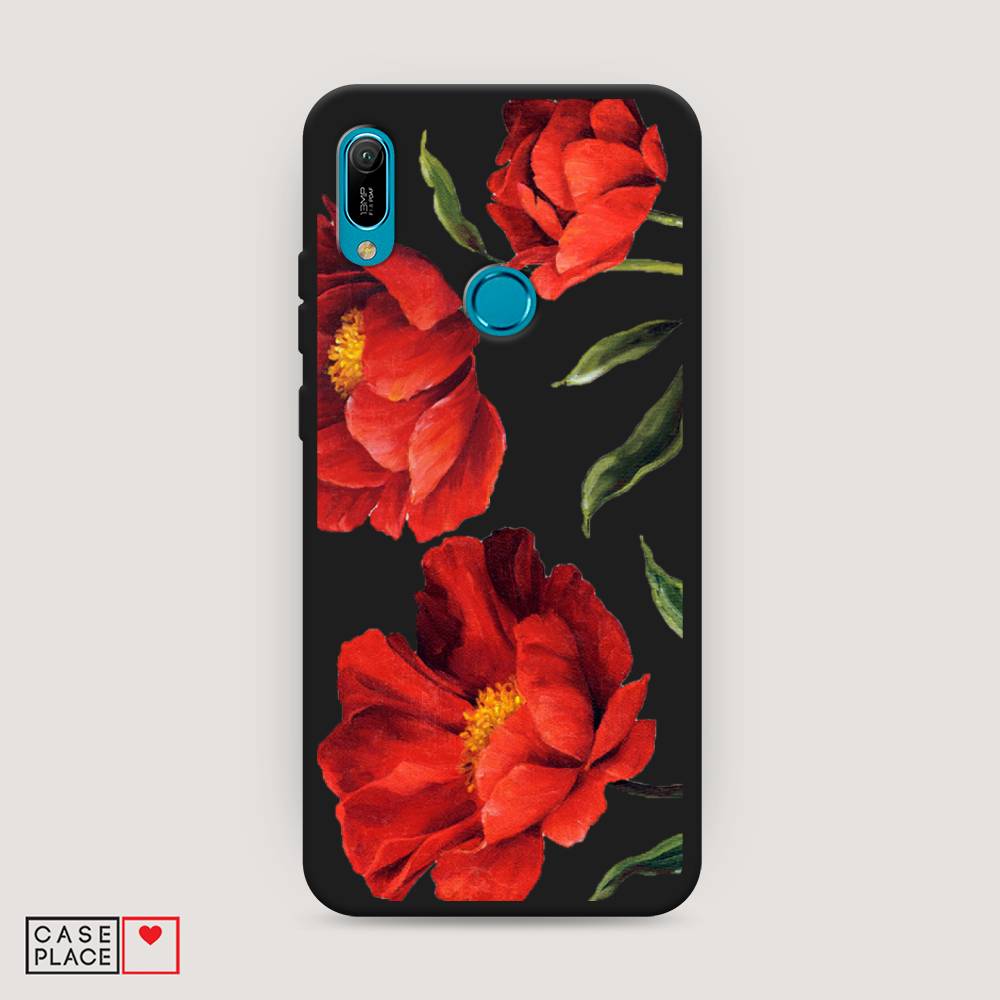 

Чехол Awog на Huawei Y6 2019 "Красные маки", Красный, 68652-1