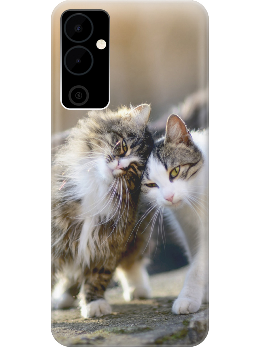 

Силиконовый чехол на Tecno Pova Neo 2 "Ласкающиеся кошечки", Бежевый;белый;серый, 20001476