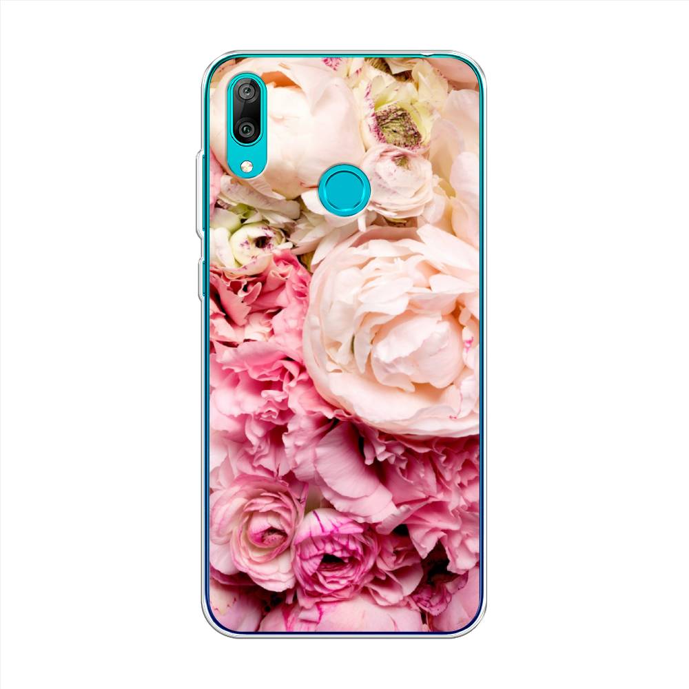 

Чехол Awog на Huawei Y7 2019 "Пионы яркие", Розовый, 68450-8