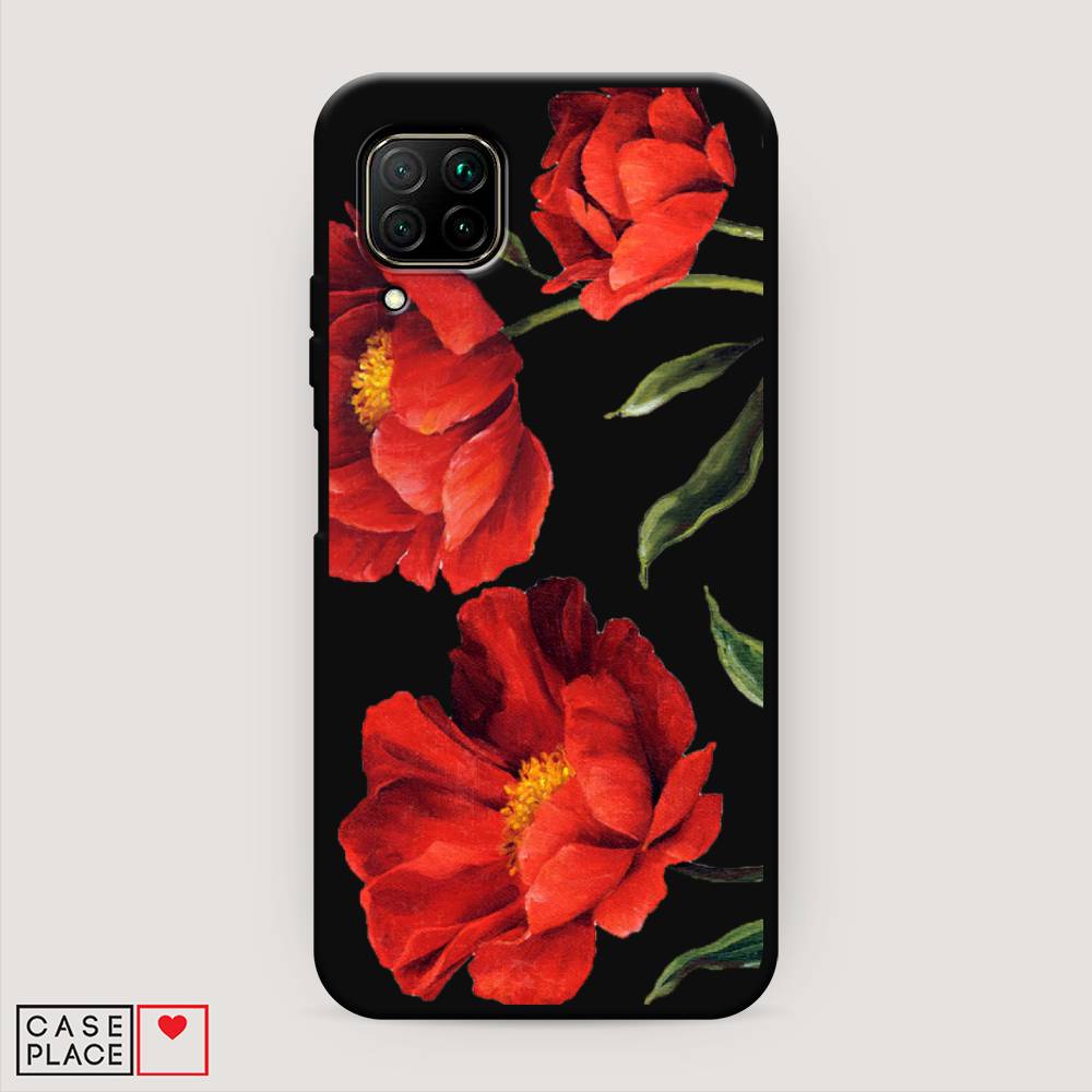 фото Чехол awog "красные маки" для huawei nova 6 se